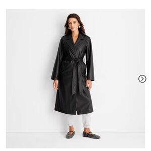 Black trench vegan leather maxi length XL Matrix Neo costume punk goth vampire